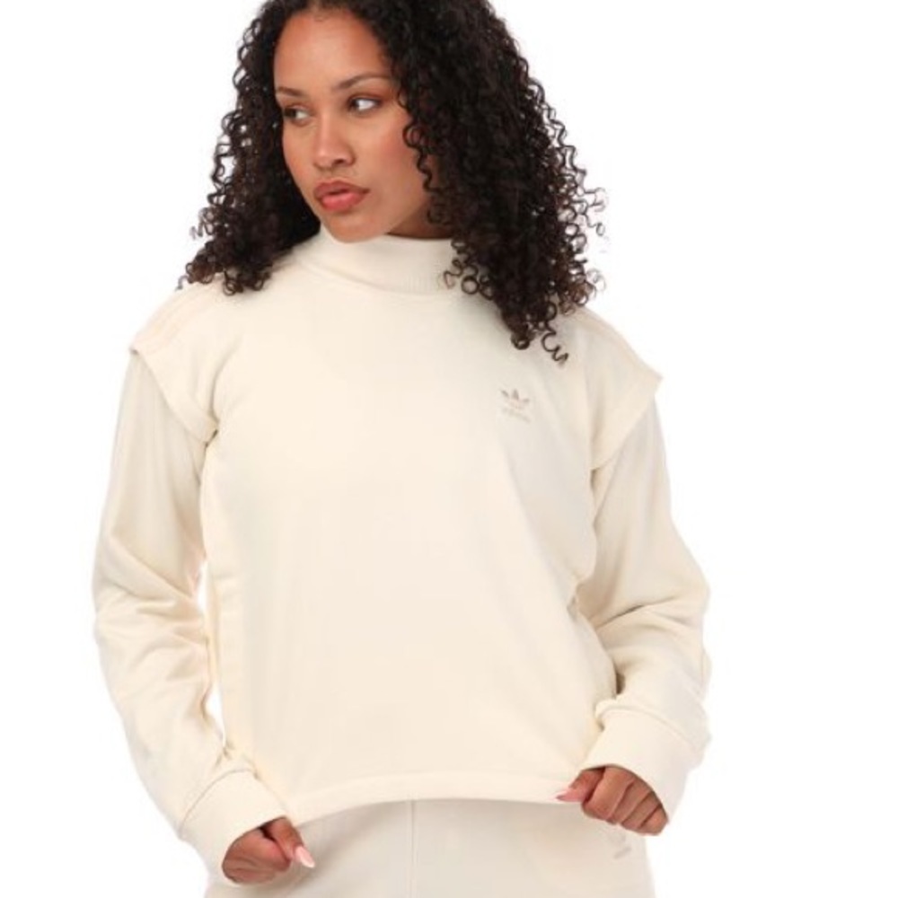 adidas Originals Women’s L Adicolor Classics Sweatshirt Mock Neck Cropped